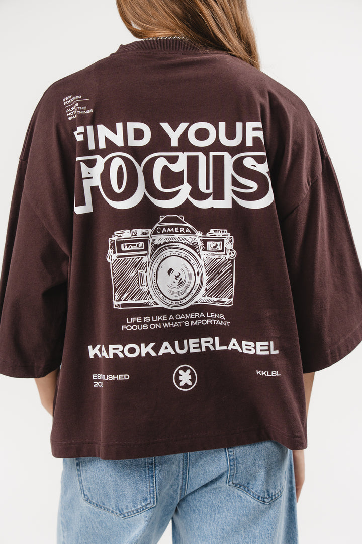 T-Shirt Cropped Brown - Karo Kauer Label