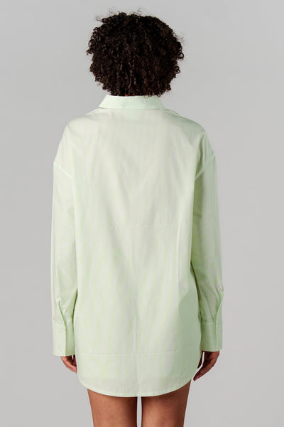 Woven Blouse Striped Matcha