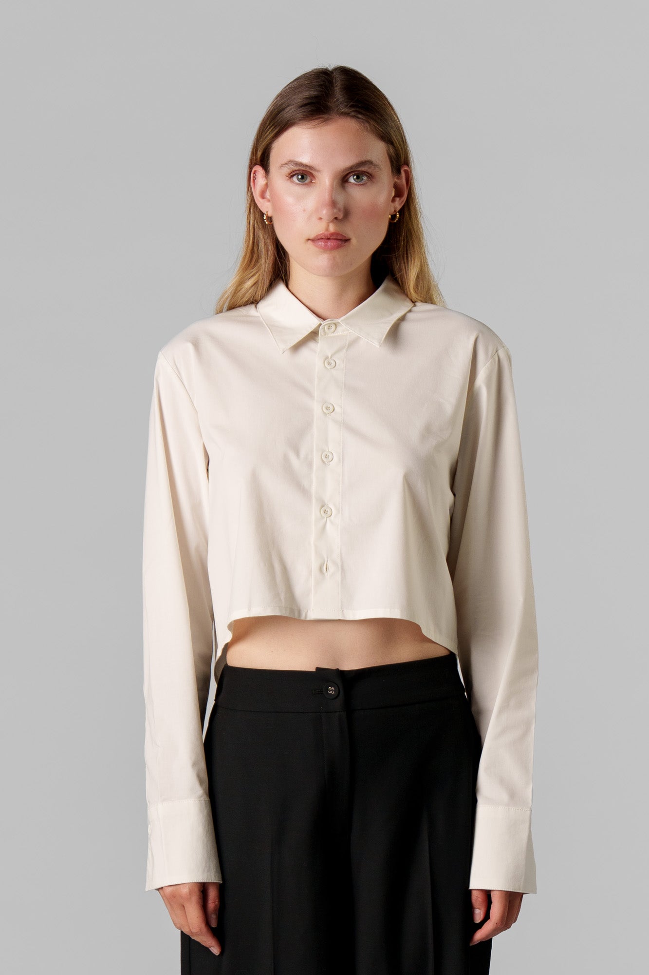 Woven Blouse Cropped Creme