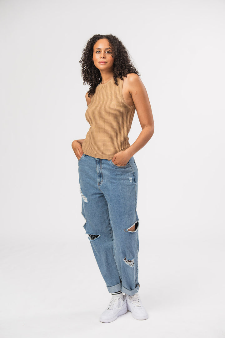 Knit Top Warm Beige