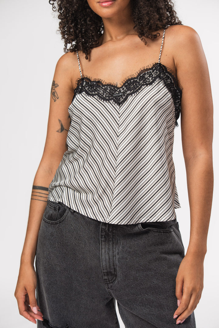 Satin Lace Top