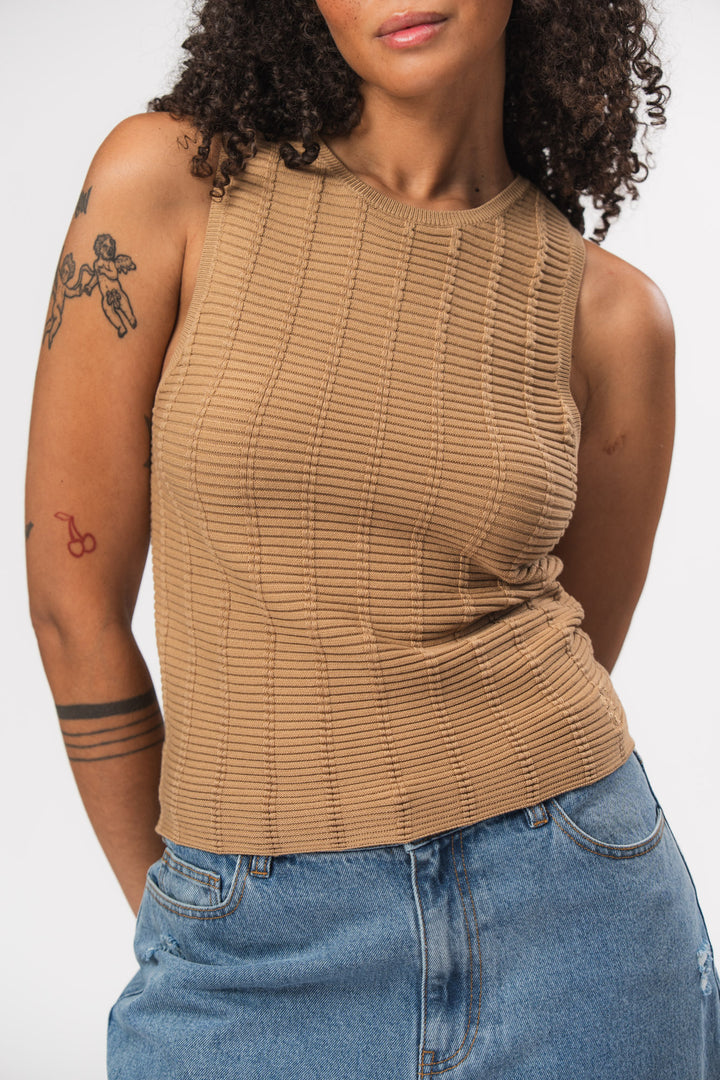 Knit Top Warm Beige