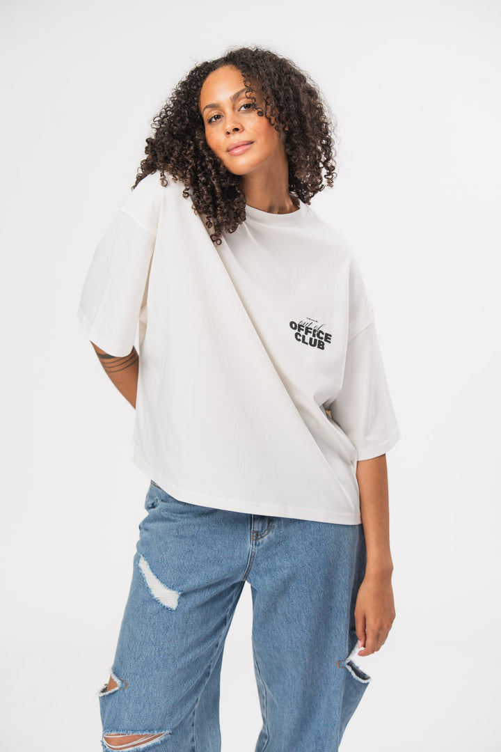 T-Shirt Cropped Office Club