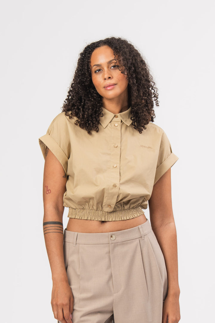 Cropped Blouse Beige