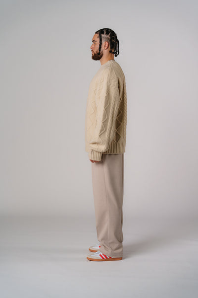 Knit Sweater Beige Melange