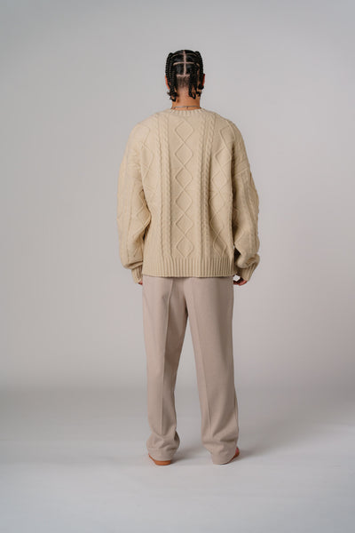 Knit Sweater Beige Melange