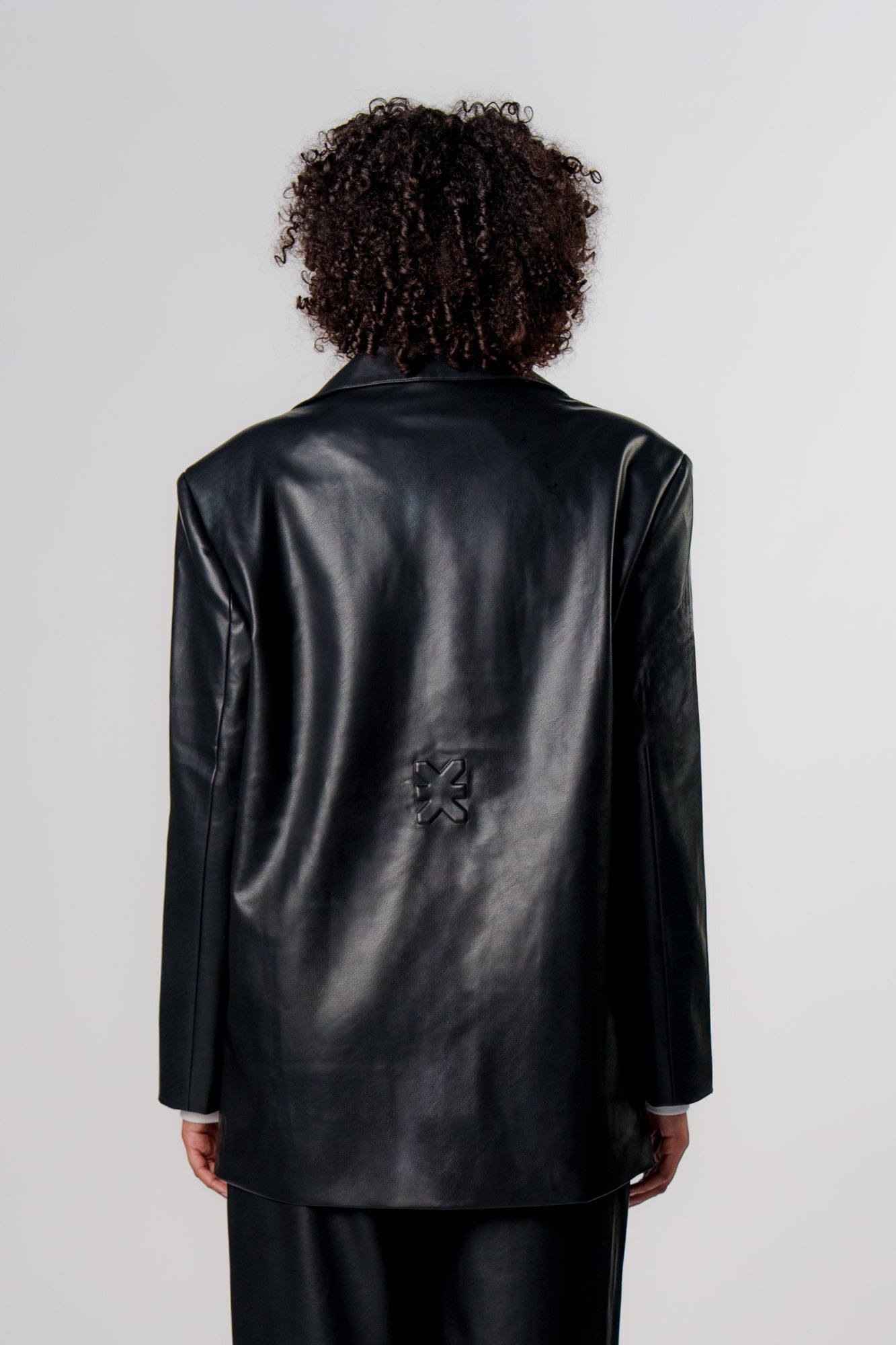 Leather Blazer Black