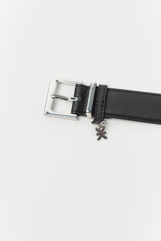 Alternative Ansicht von Leather Belt Black Silver 