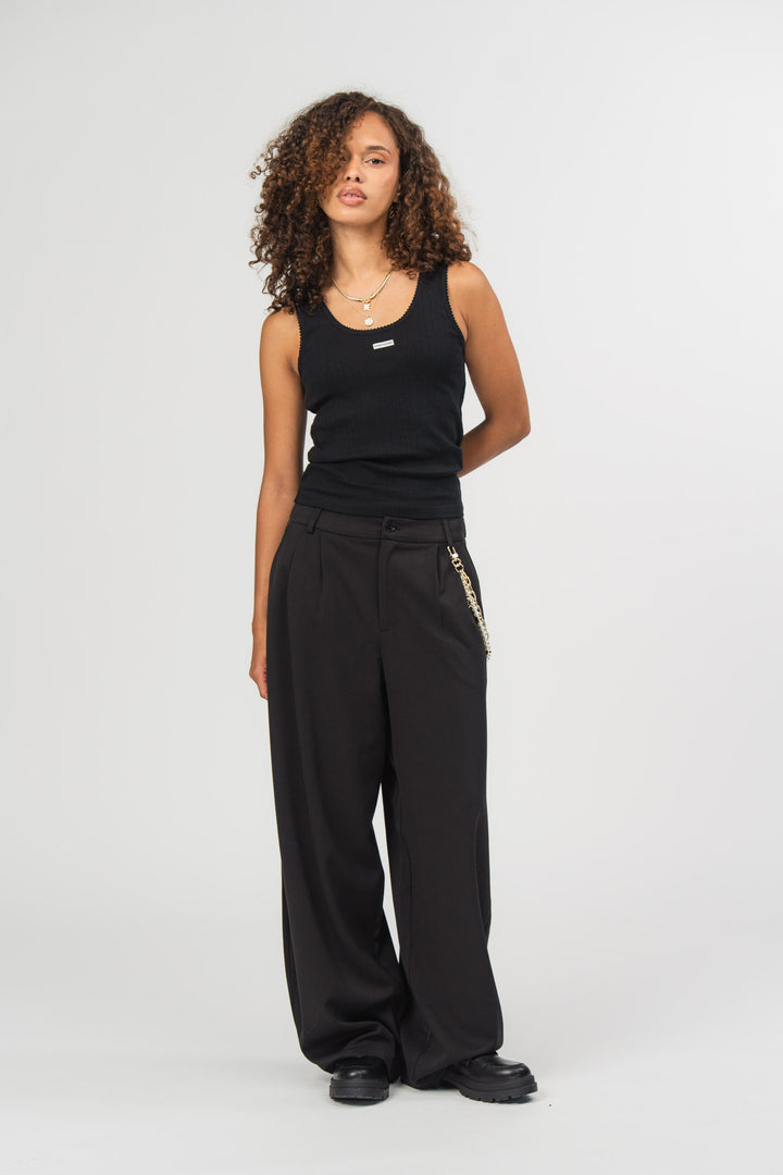 Ajour Top Black