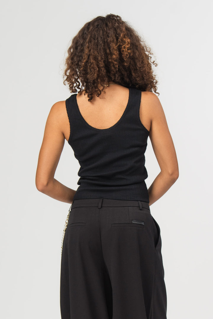 Ajour Top Black