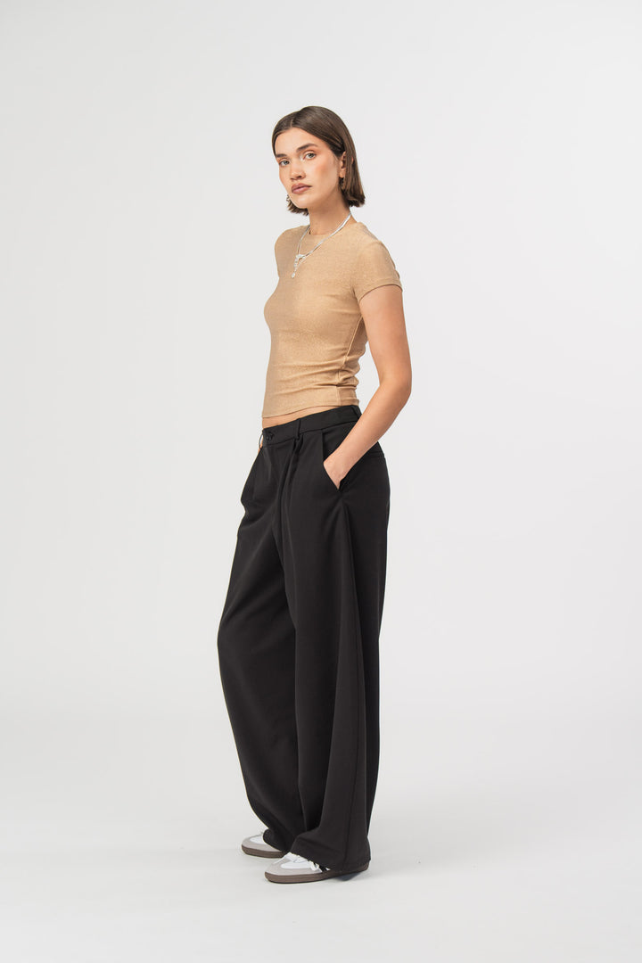 Barrel Woven Pants Black