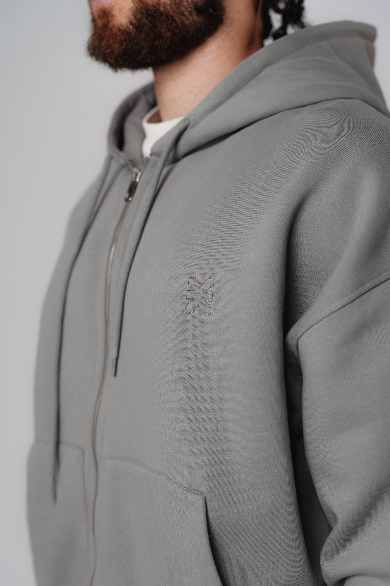 Zipped Hoodie Grey