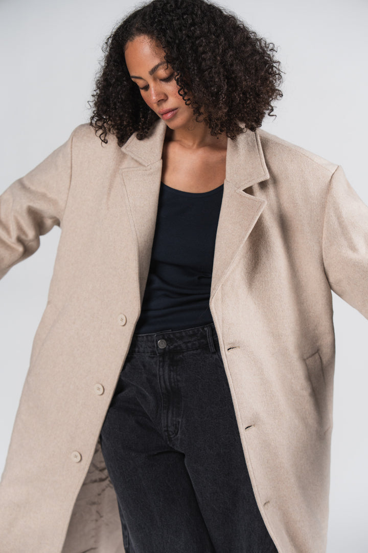 Coat Beige Melange – Karo Kauer Label