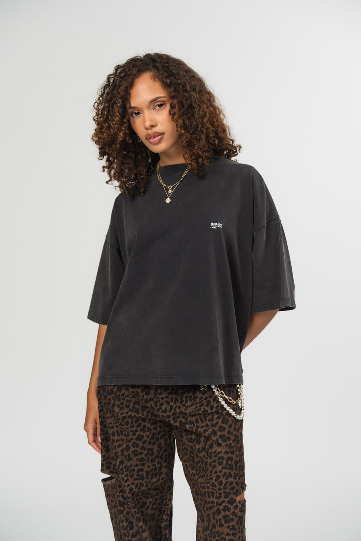 T-Shirt Cropped Washed Black