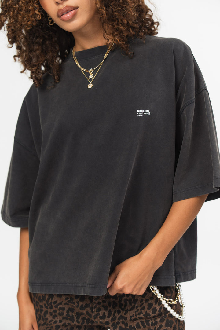 T-Shirt Cropped Washed Black