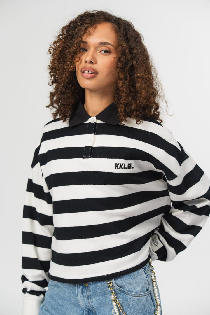 Poloshirt Cropped Striped