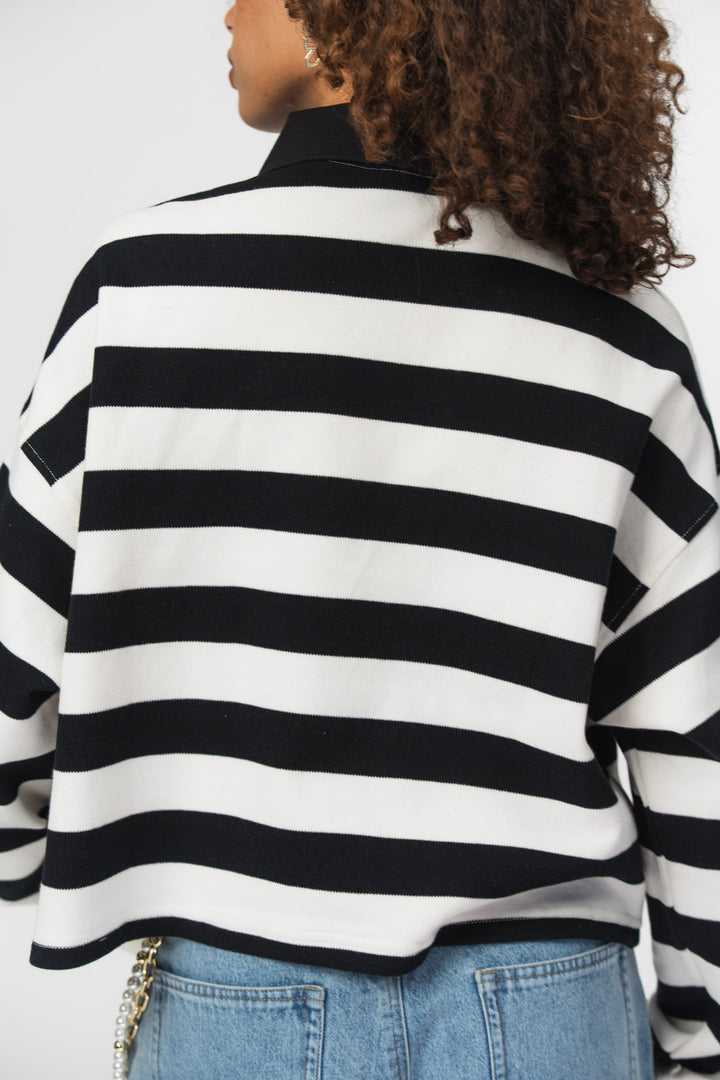Poloshirt Cropped Striped