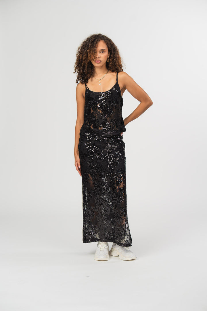 Lace Sequin Skirt