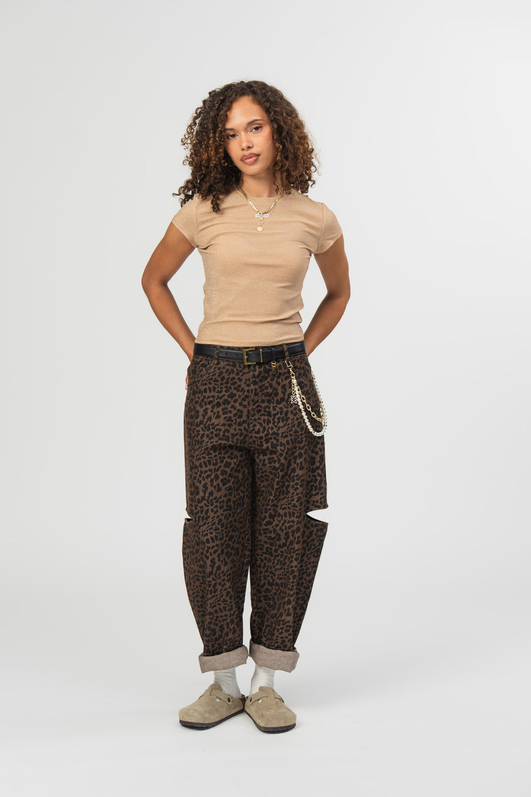 Denim Pants Cut Out Leo
