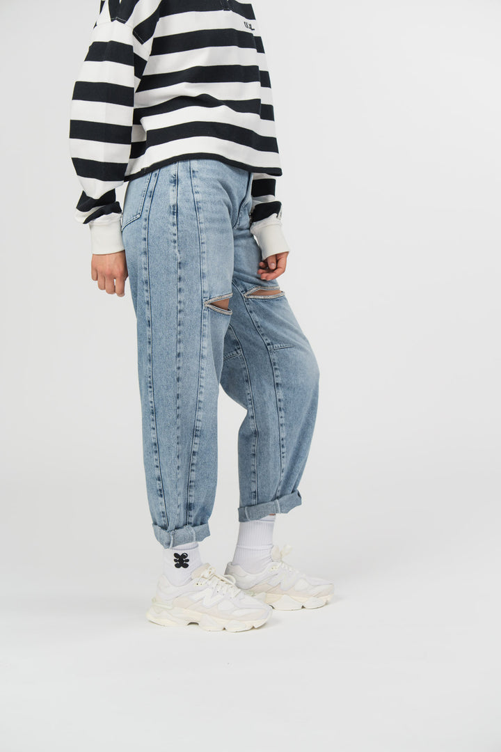 Denim Pants Cut Out Sparkle
