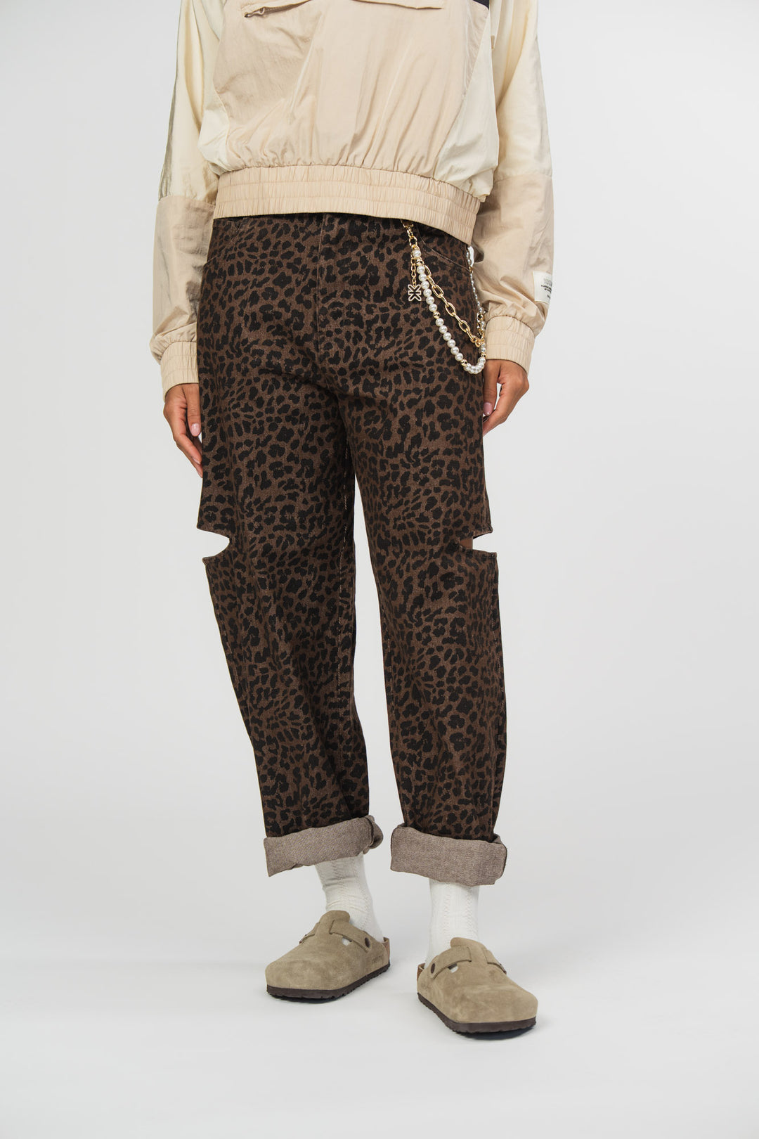 Denim Pants Cut Out Leo