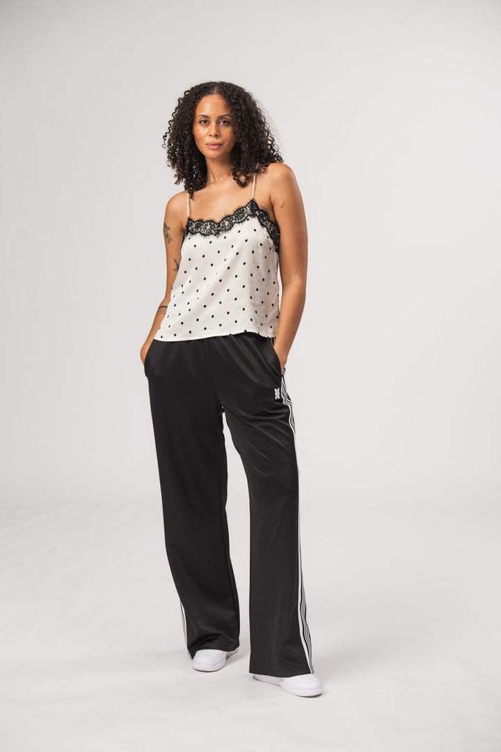Satin Lace Top Dots Offwhite