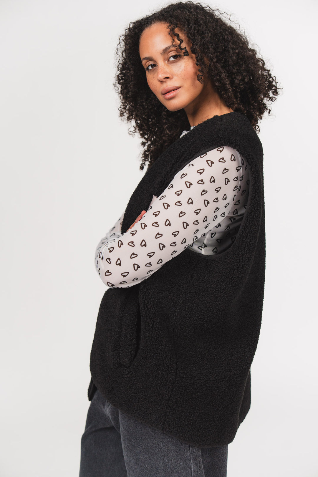 Teddy Vest Black - Karo Kauer Label