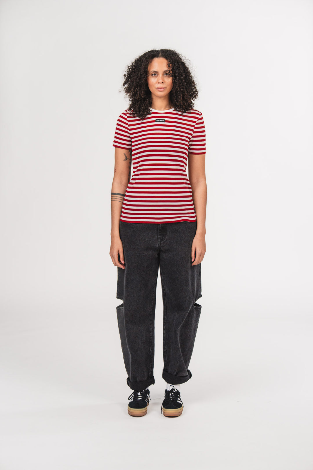 T-Shirt Striped Wine Red - Karo Kauer Label