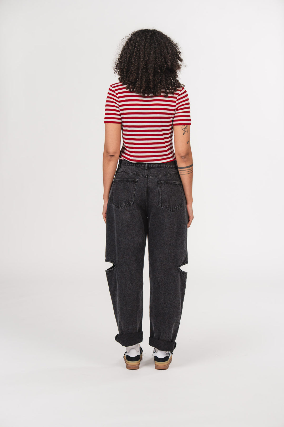 T-Shirt Striped Wine Red - Karo Kauer Label