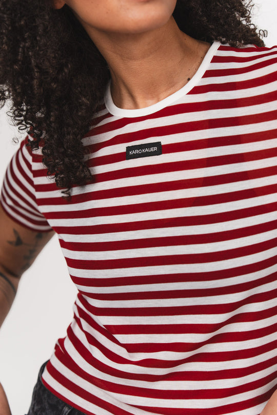 Alternative Ansicht von T-Shirt Striped Wine Red  aus End Of Season Sale Kollektion im Angebot