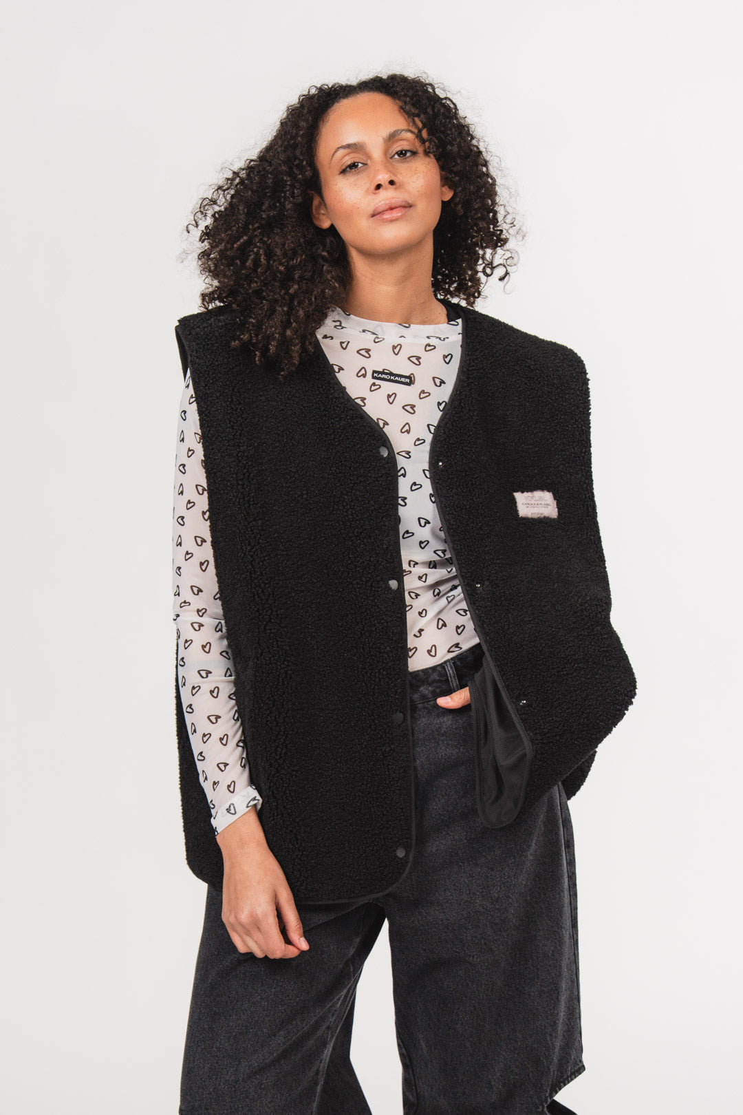 Teddy Vest Black - Karo Kauer Label