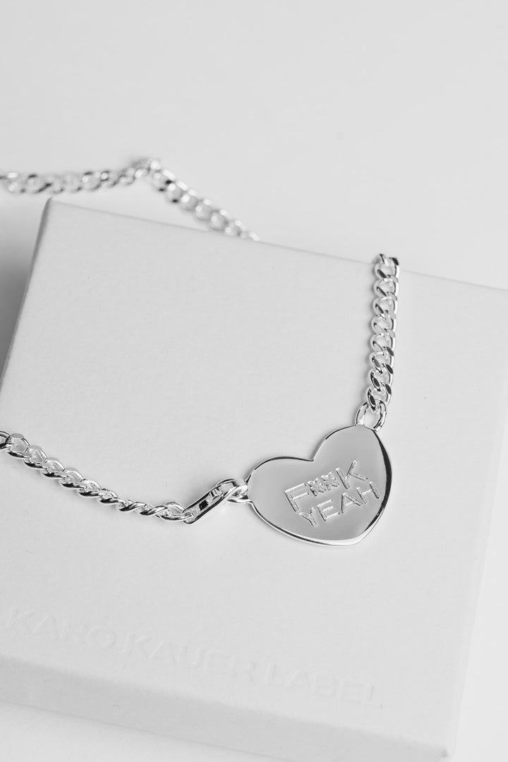 Necklace Heart Silver - Karo Kauer Label