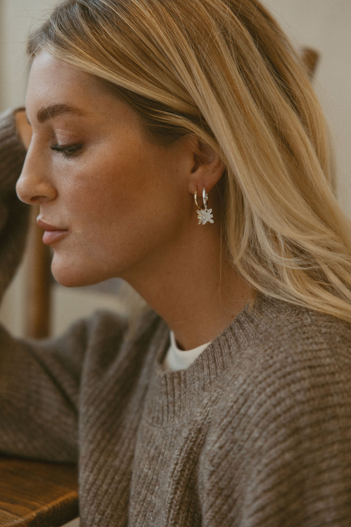 Logo Hoops Sparkle Silver