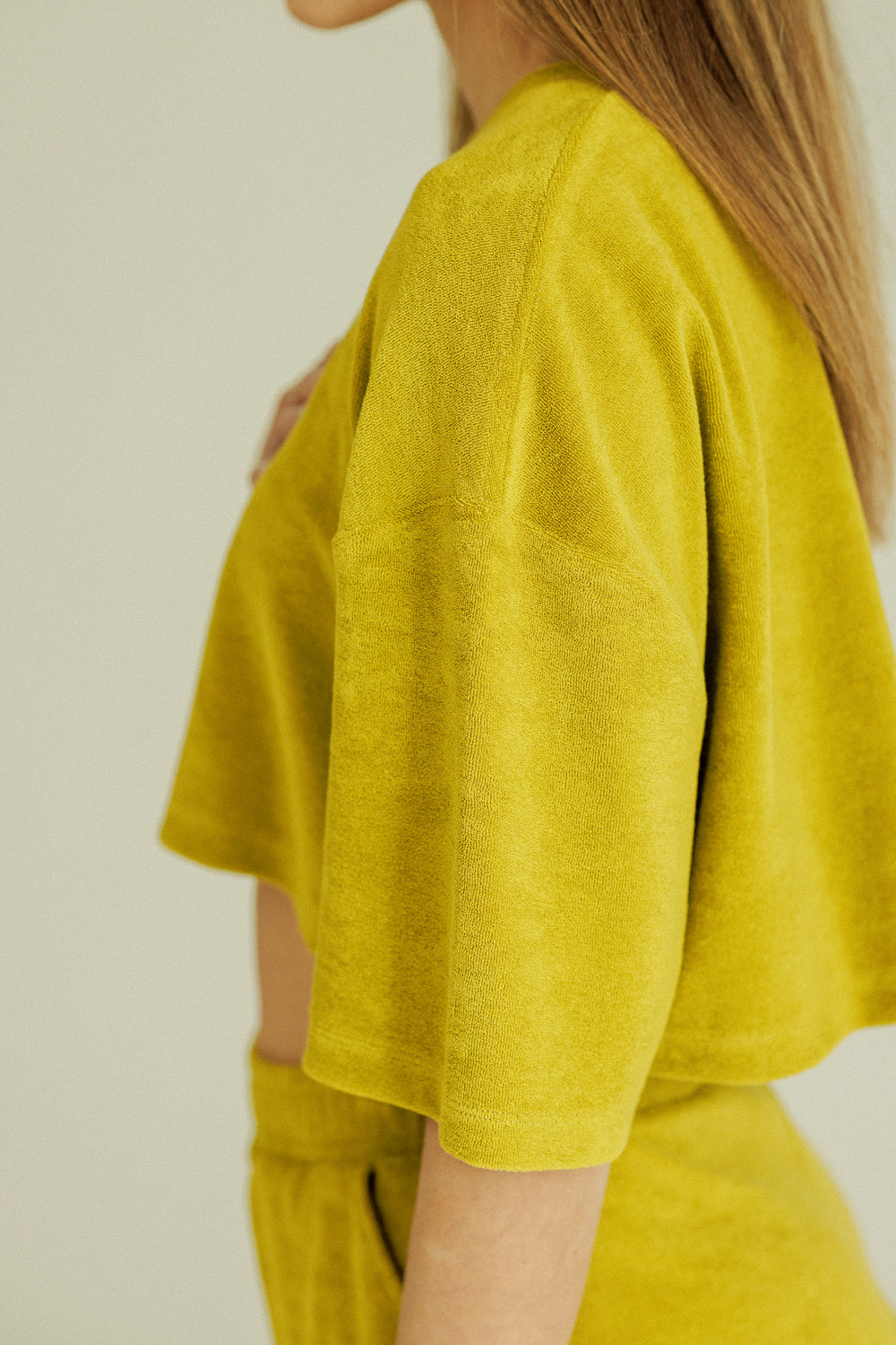 Karo Kauer Frottee T-Shirt Olive