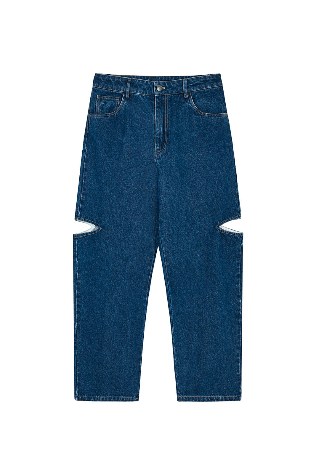 Denim Pants Cut Out Dark Blue