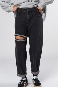 Denim Pants Cut Out Diamond - Karo Kauer Label