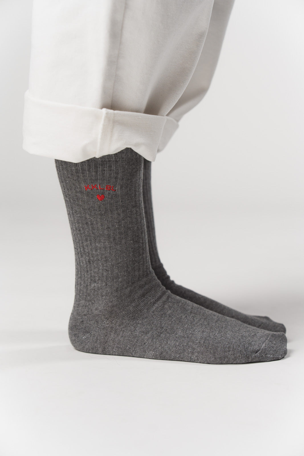 Socks Heart Grey - Karo Kauer Label