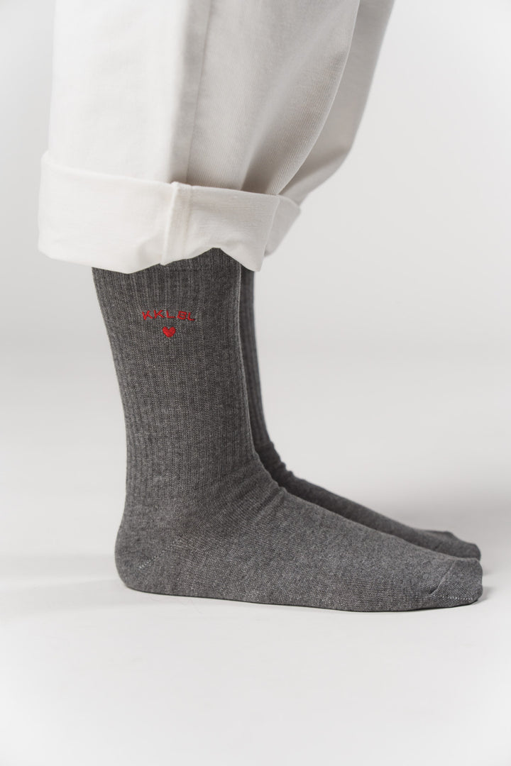 Socks Heart Grey - Karo Kauer Label