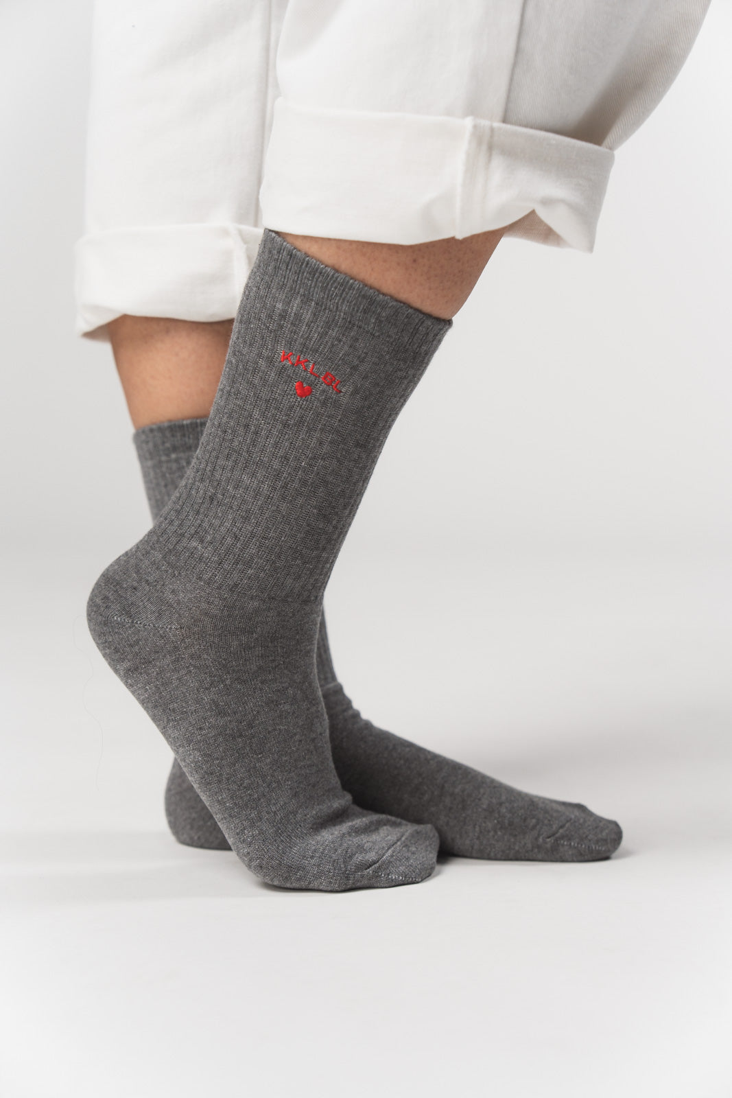 Socks Heart Grey - Karo Kauer Label