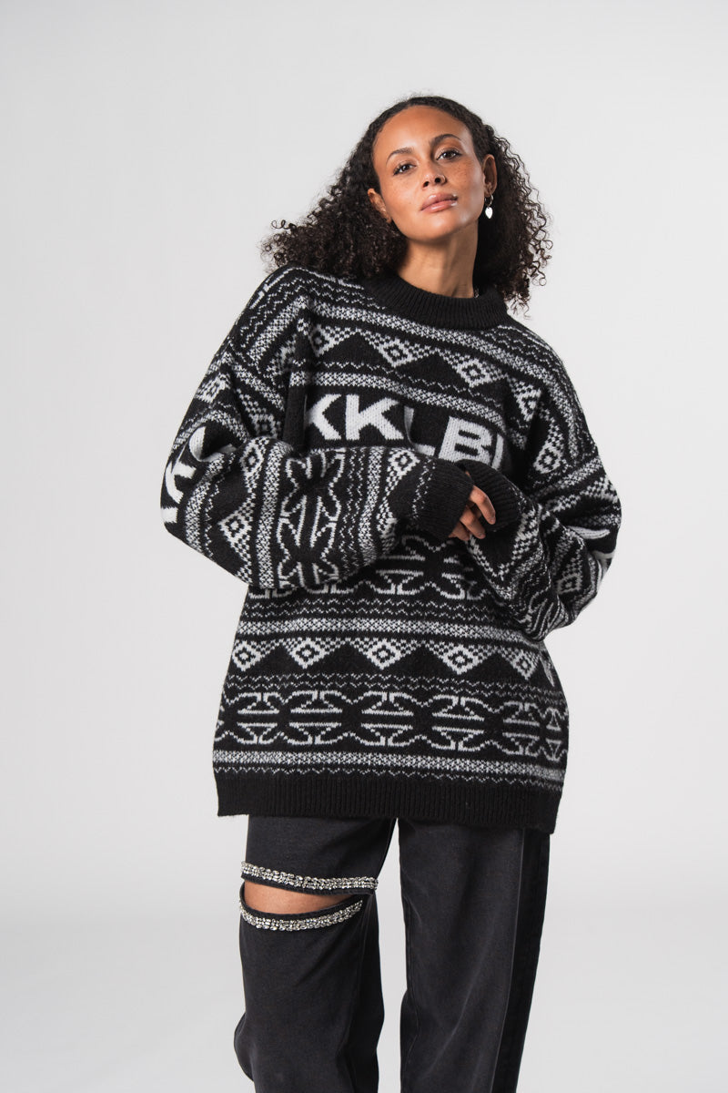 Jacquard Sweater Black - Karo Kauer Label