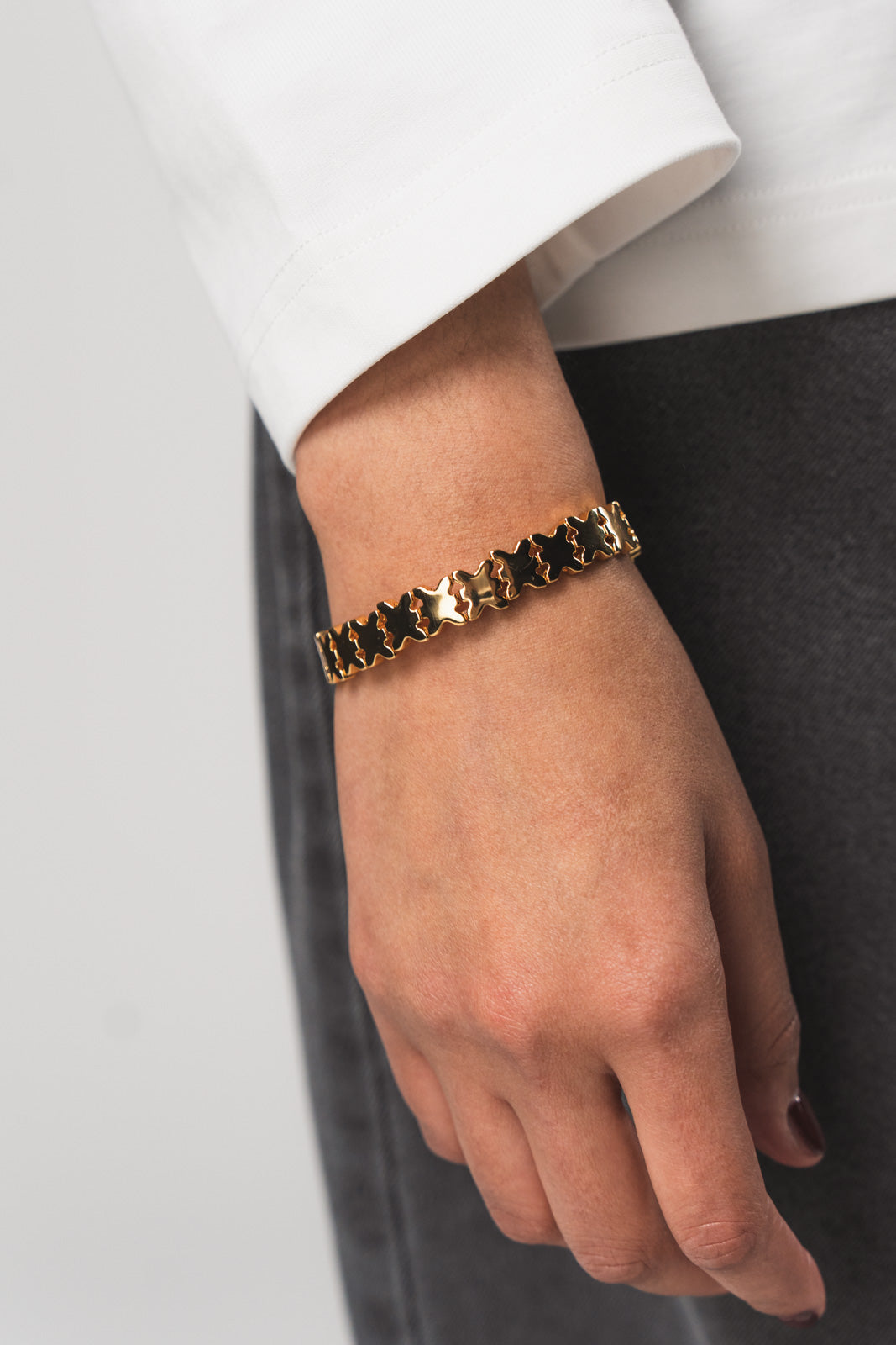 Tennis Bracelet Logo Gold - Karo Kauer Label