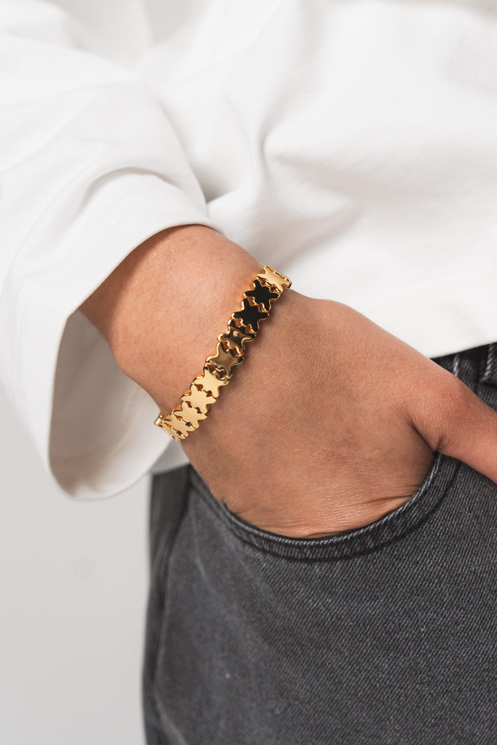 Tennis Bracelet Logo Gold - Karo Kauer Label