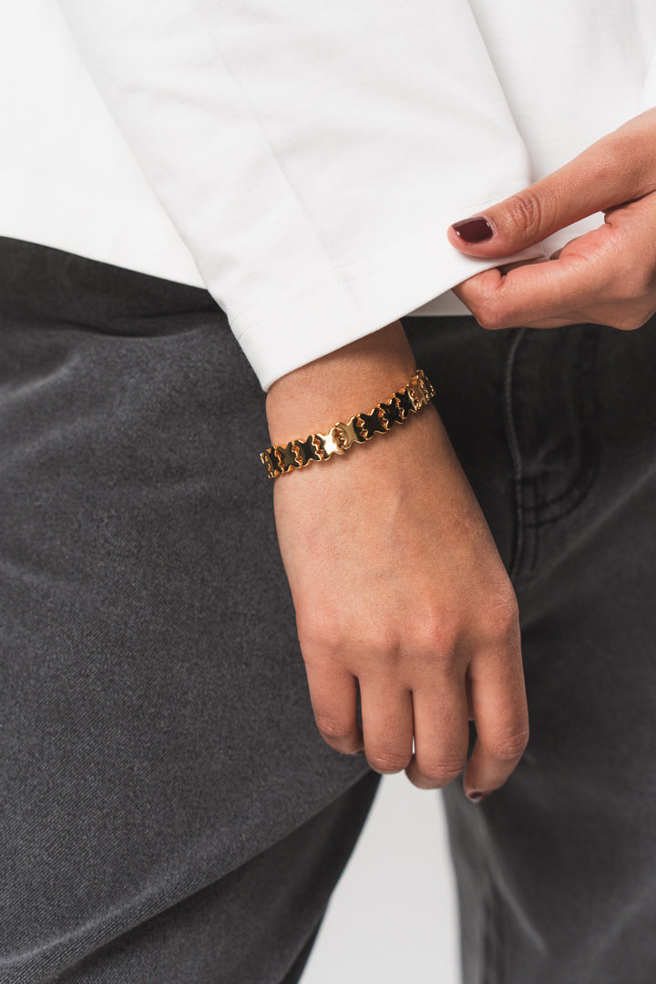 Tennis Bracelet Logo Gold - Karo Kauer Label
