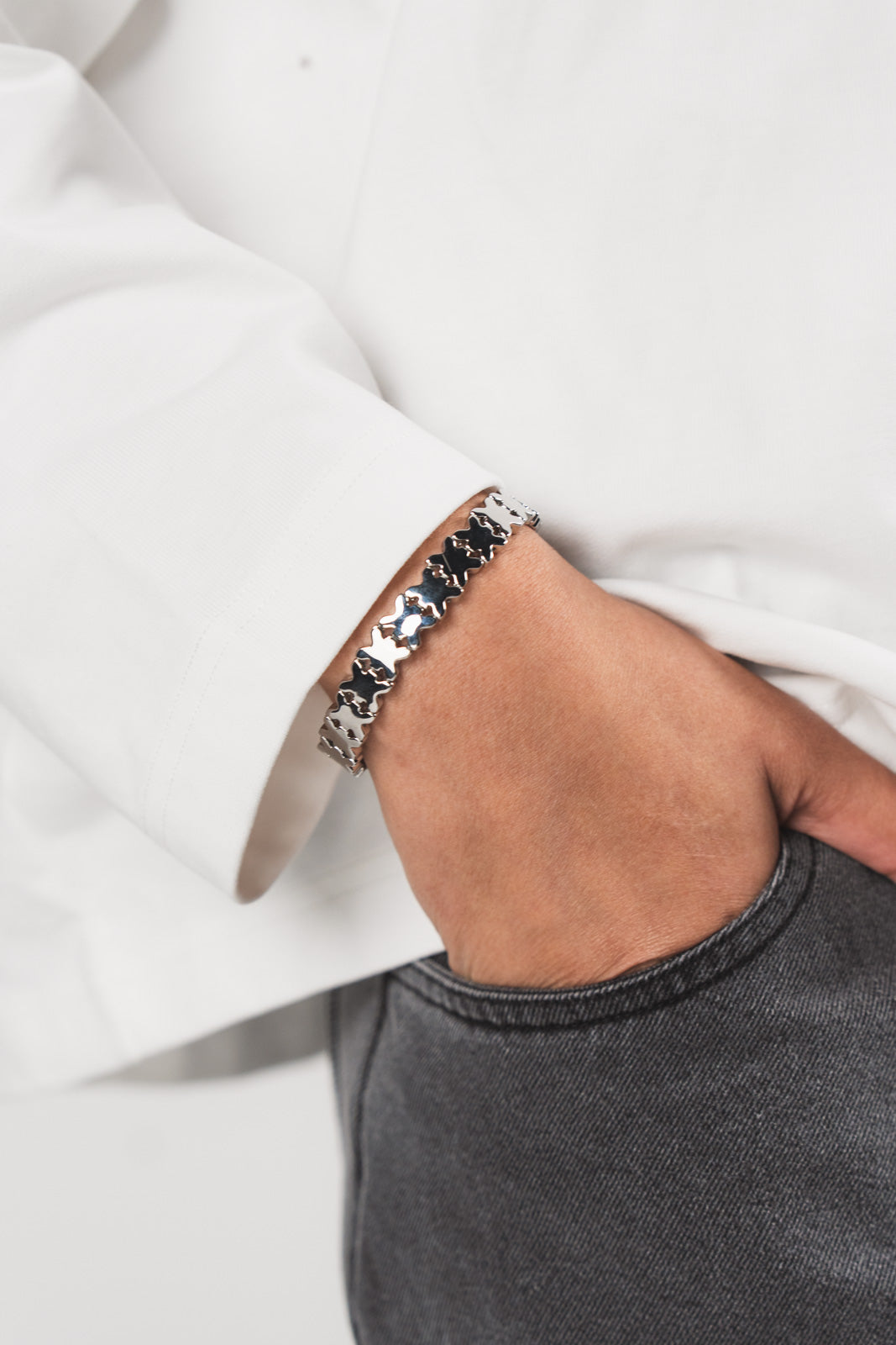 Tennis Bracelet Logo Silver - Karo Kauer Label