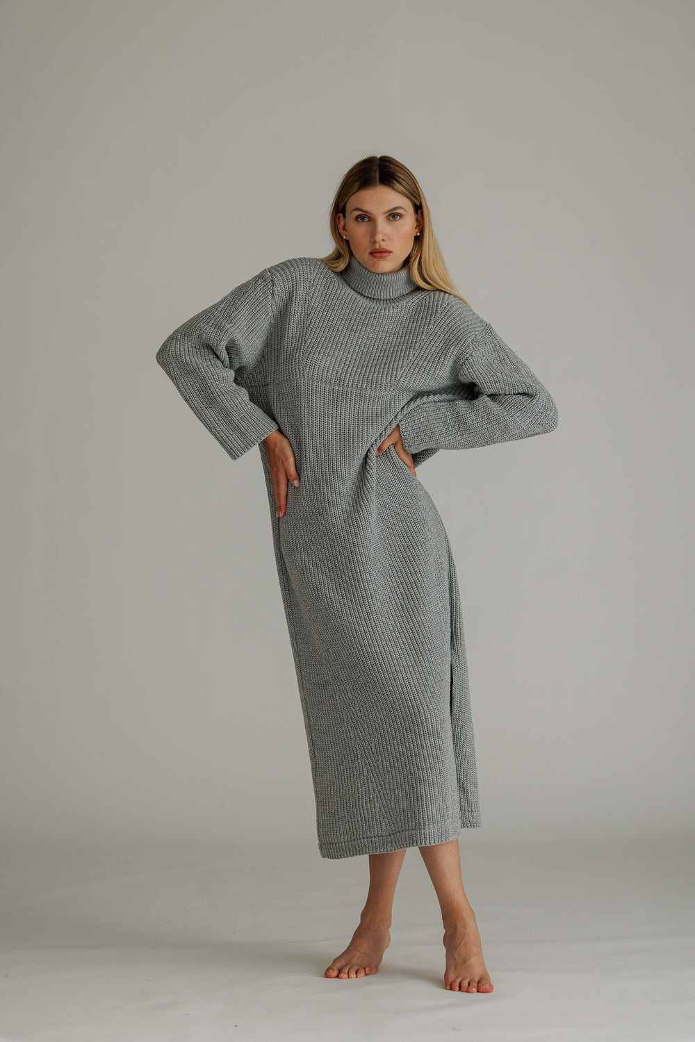 Karo Kauer Knit Dress Silver Grey