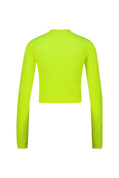 Knit Shirt Cropped Neon Lime