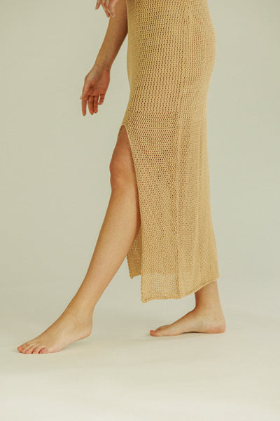Knit Summer Dress Beige
