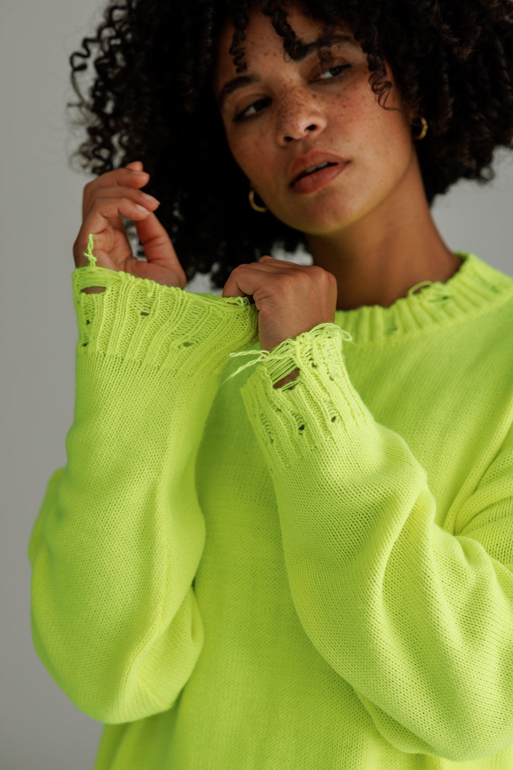 Knit Sweater Neon Lime