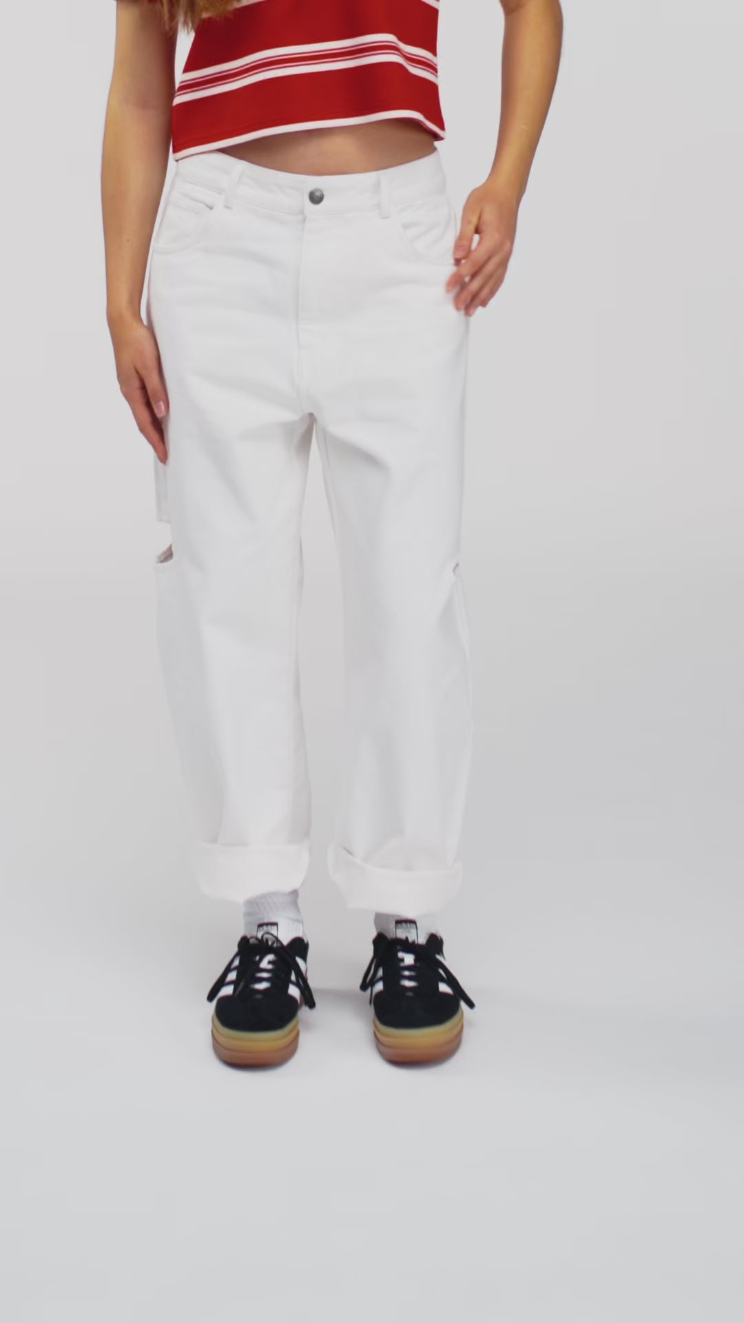 Denim Pants Cut Out Offwhite