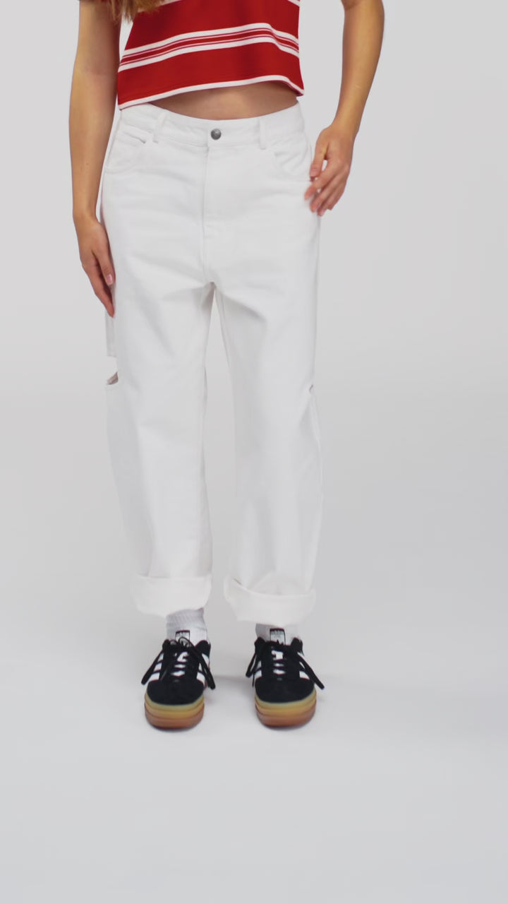 Denim Pants Cut Out Offwhite